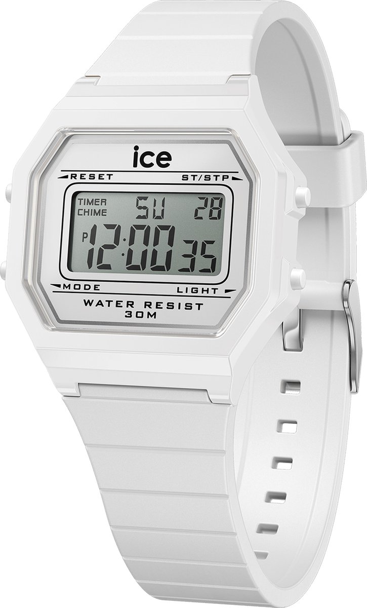 Ice Watch ICE digit retro - White 022899 Horloge - Siliconen - Wit - Ø 33 mm