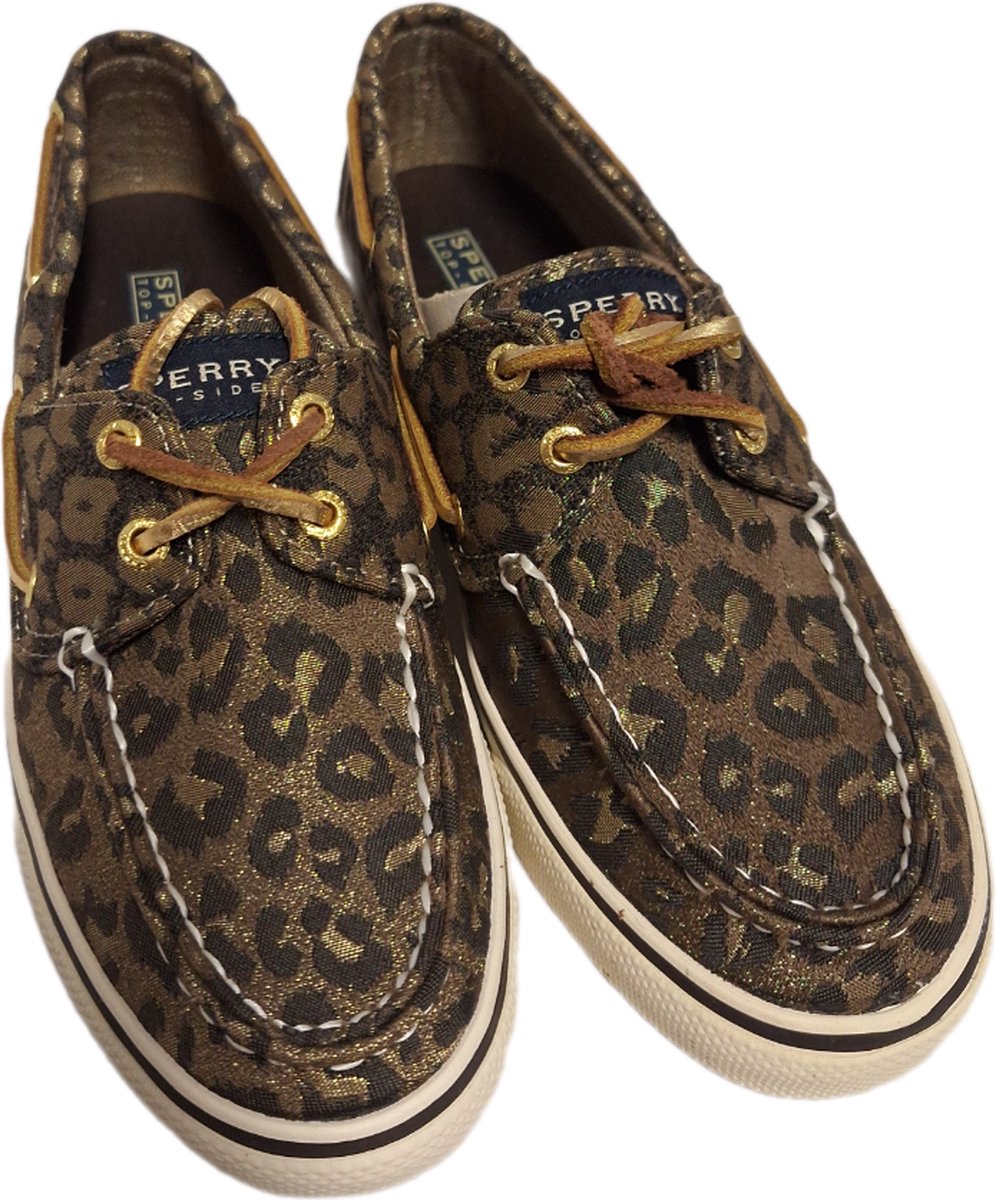SPERRY-BOOTSHOES-CANVAS-TAN LEOPARD-SIZE 35.5