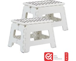 2x opstapje inklapbaar - tot 150 kg - 22 x 35 x 28 cm - antislip - wit