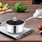 Babij cooking steelpan - sauspan met deksel - honinggraat - 20 cm - alle warmtebronnen - inductie
