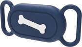 Premium sleutelhanger hoesje geschikt voor Samsung Smarttag 2 - voor hond of kat - huisdier - Samsung SmartTag2 Hoes - Case - Siliconen - Sleutelhanger - blauw met bot