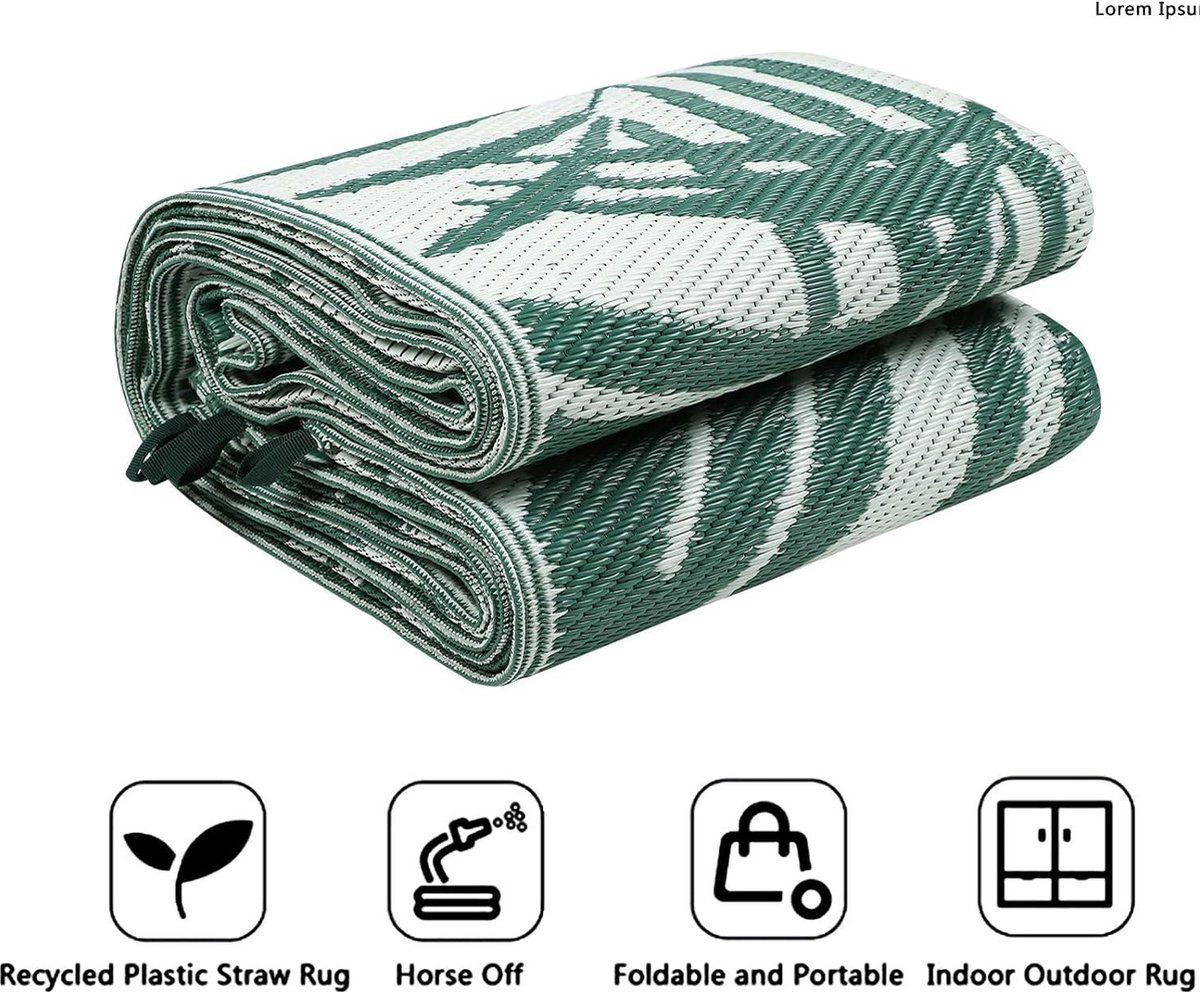 Famibay Outdoor Tapijt Waterdicht Plastic Tuin Patio Tapijt Outdoor Camping Mat Tapijt Draagbare Strand Mat Picknick Deken Omkeerbare Vloer Tapijt Indoor Outdoor Balkon Dek Achtertuin Veranda BBQ
