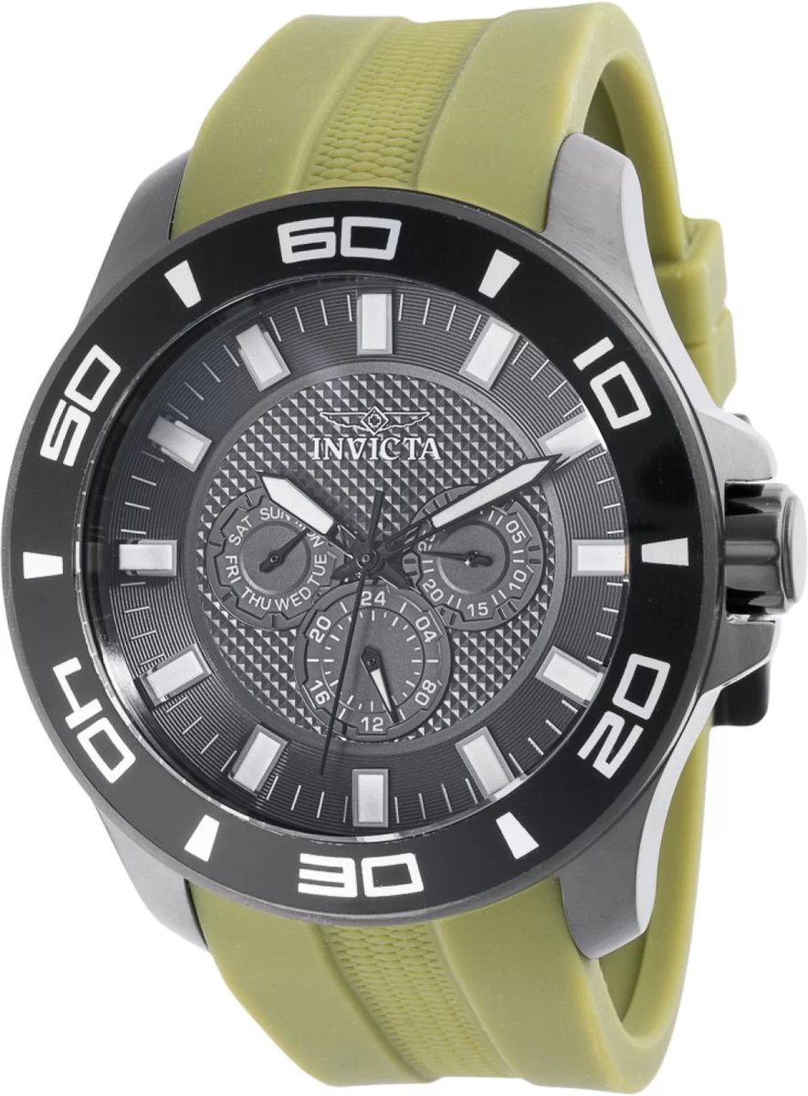 Invicta Pro Diver 46035 Heren Horloge - Waterdicht - Analoog - Quartz Uurwerk - Roestvrij Staal met grijze Wijzerplaat - 50mm