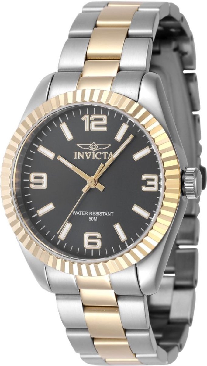Invicta Specialty 47468 Dames Horloge - Waterdicht - Analoog - Quartz Uurwerk - Roestvrij Staal met zwarte Wijzerplaat - 36mm
