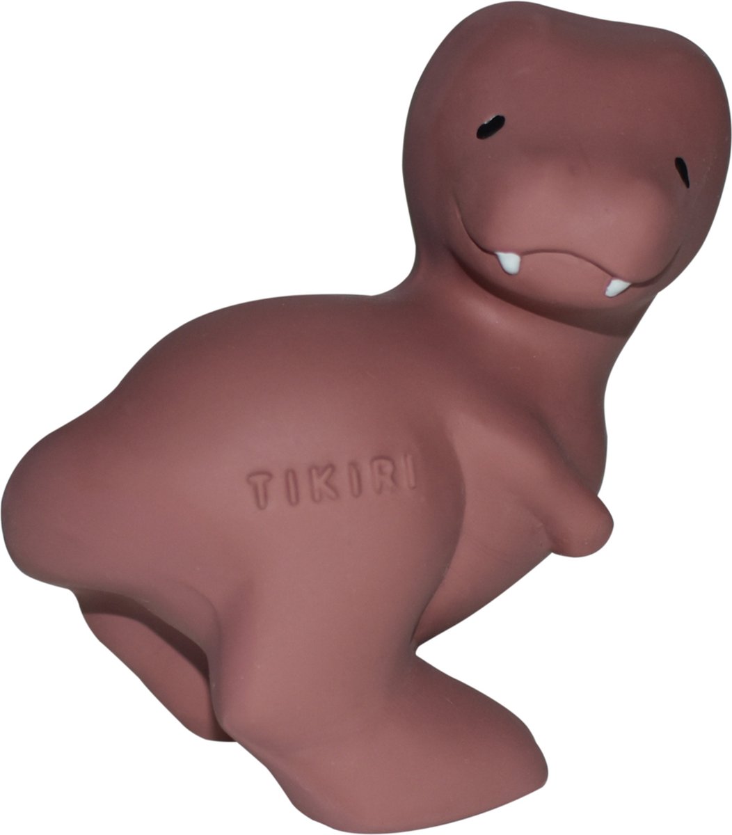 TIKIRI Mijn Eerste Dinosaurus - T-Rex - Natuurlijk Rubber - Met Belletje - 0 Jaar