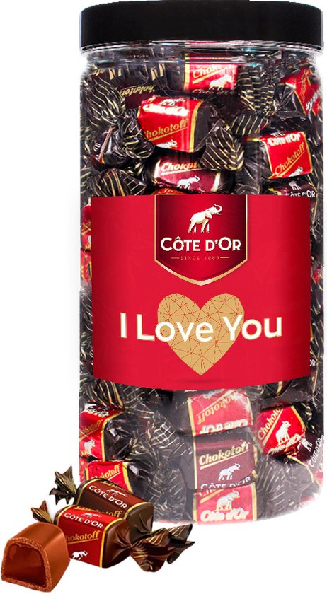 Côte d'Or Chokotoff chocolade mix puur & melk "I Love You" - chocolade met toffee - 800g