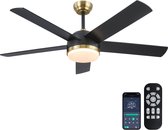 Ventilateur de plafond | Avec télécommande | 6 postes | Lustre industriel | 132 cm - Variateur | lampe de salon | Lampe moderne