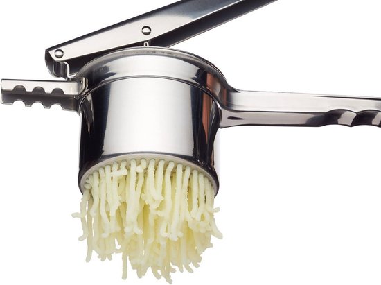 Aardappelrijstmachine, Hoogwaardige Pers Voor Het Bereiden Van Aardappelpuree Zilver Zwart En Spatel Hoogwaardige Deegspatel Als Bak En Kookhulpmiddel Roestvrij Staal 18 10 Mat Vaatwasmachinebestendig