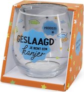 Geslaagd - Toffees - Wijnglas - Kanjer - Speciaal voor jou - Cadeauverpakking met gekleurd lint