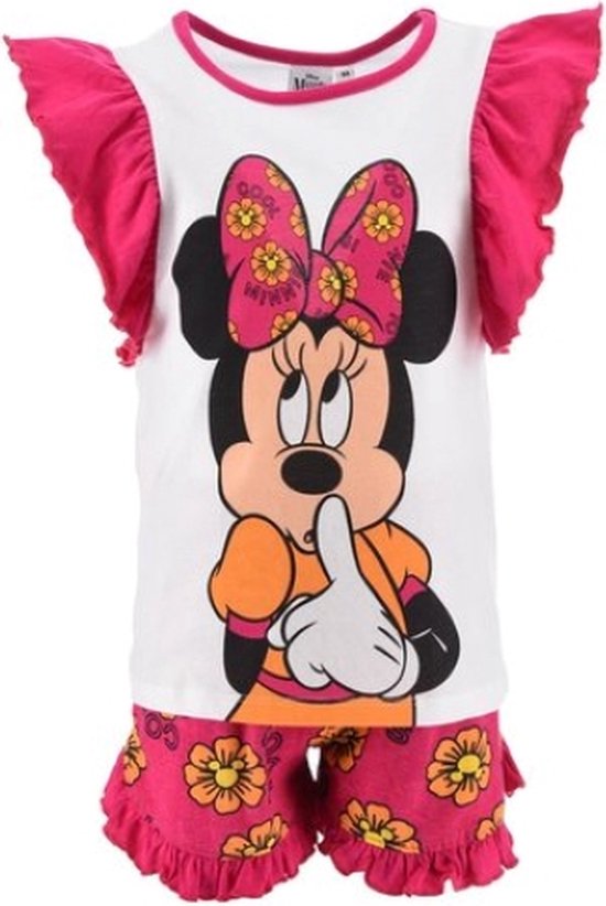 Minnie Mouse shortama - 100% katoen - Disney pyjama - maat 116 - roze