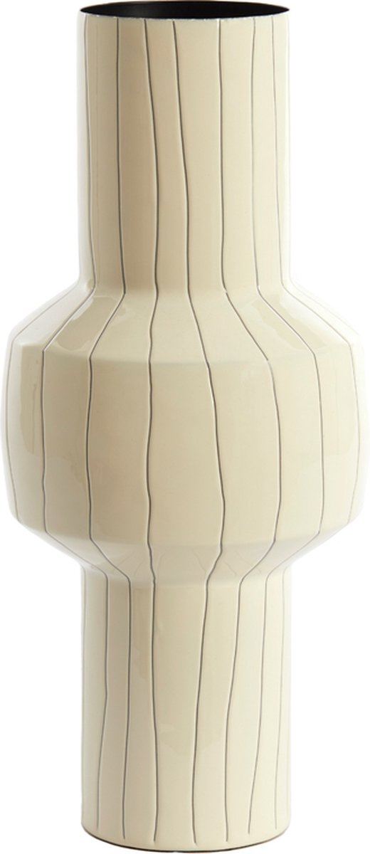 Light&living Vaas deco Ø18x42 cm SENUMA glanzend wit+zwart