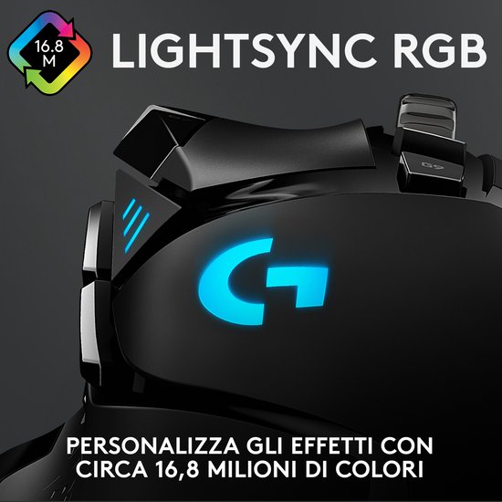 Logitech G502 HERO - Bedrade Gaming Muis - 25.600 DPI - Rechtshandig - Zwart