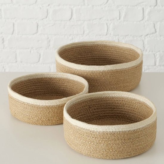 Paniers décoratifs Cunas, 3 pièces, en jute