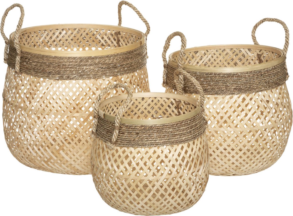 Opbergmanden ROPE, vlechtwerk, 3 stuks