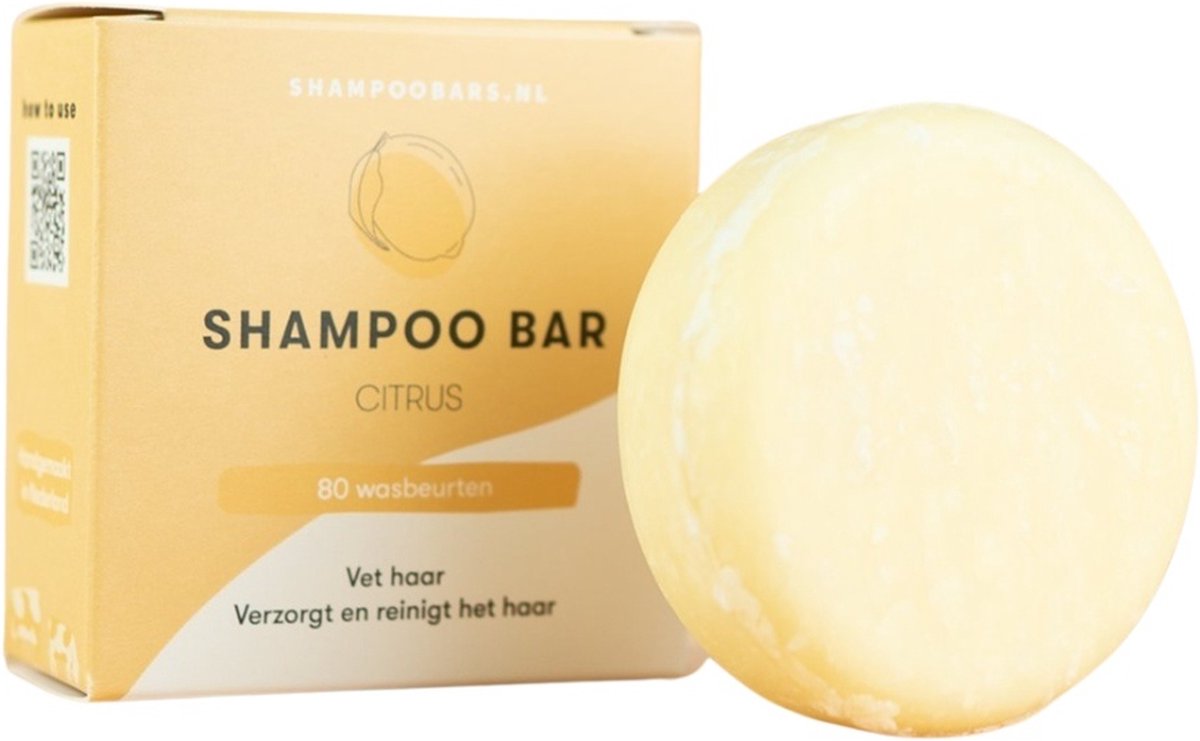 Shampoo Bar Citrus | Handgemaakt in Nederland | SLS- & SLES-vrij | Dierproefvrij | Plasticvrij | Vegan | Crueltyfree | 100% biologisch afbreekbare verpakking