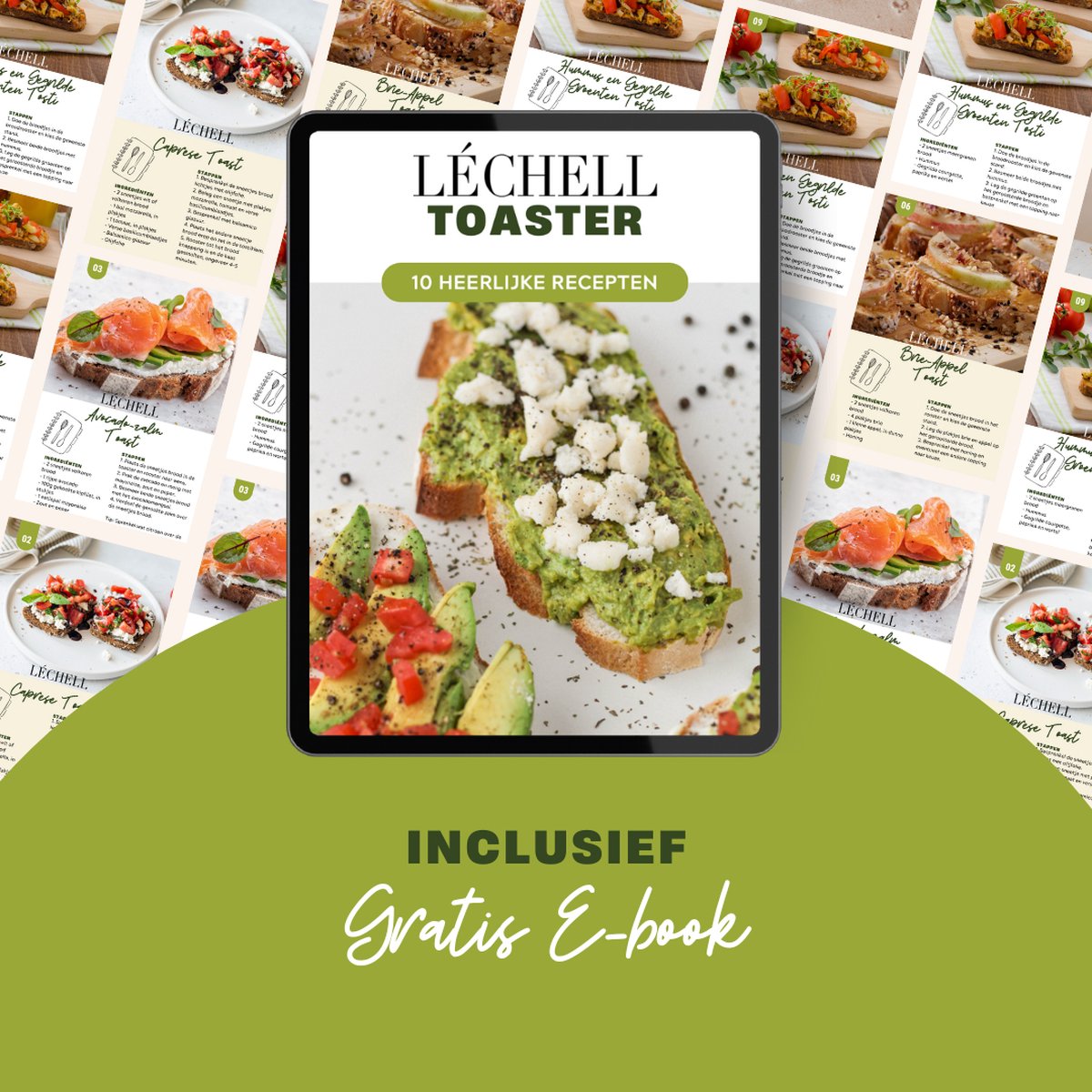 Léchell Broodrooster met tostiklemmen – 6 standen, 900W thumbnail 4