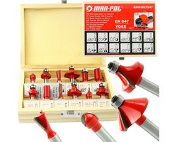 Freesset voor hout 8mm (12 delig)
