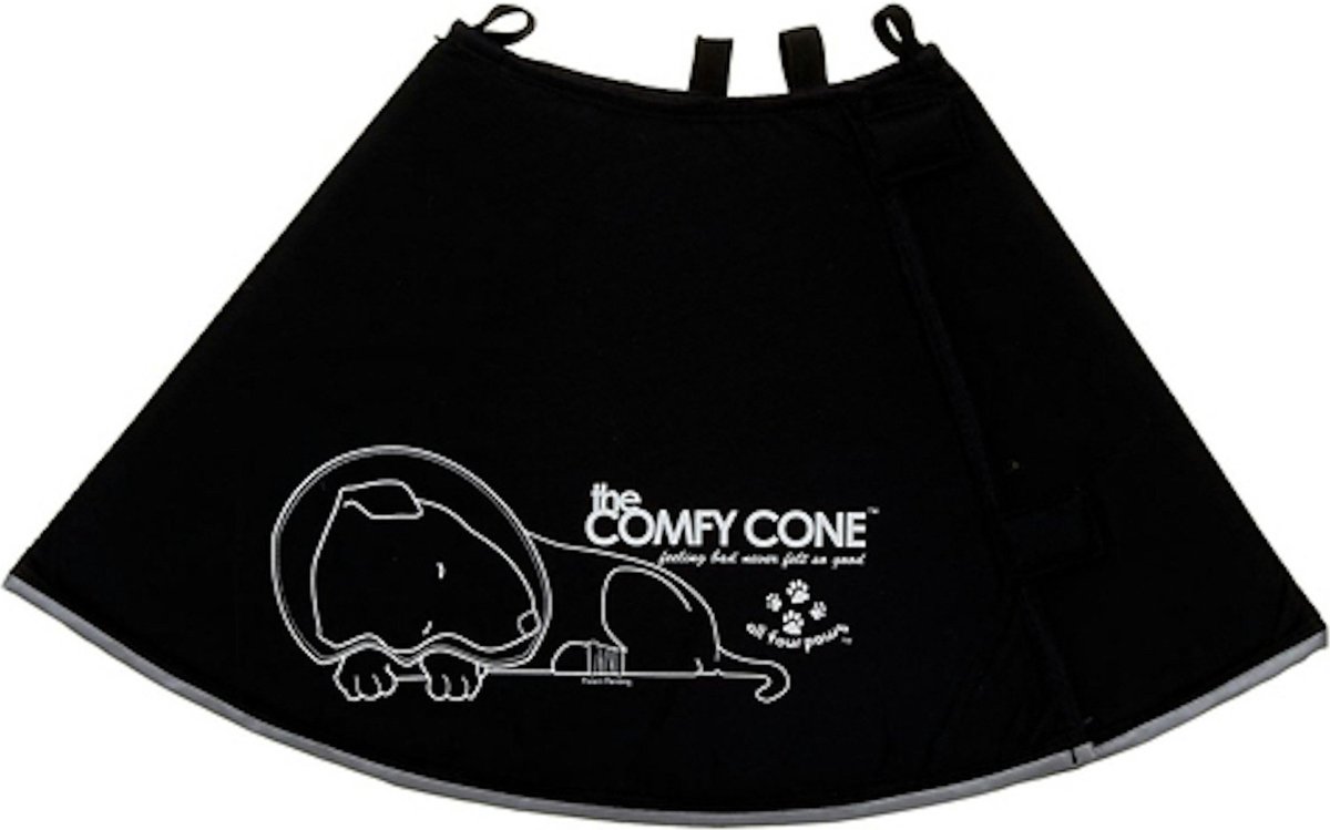 Comfy Cone Hondenkap Zwart XS 23-27 CM / 11 CM HOOG