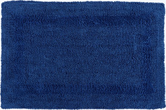 Donkerblauwe badmat, 50x80 cm, 100% katoen.