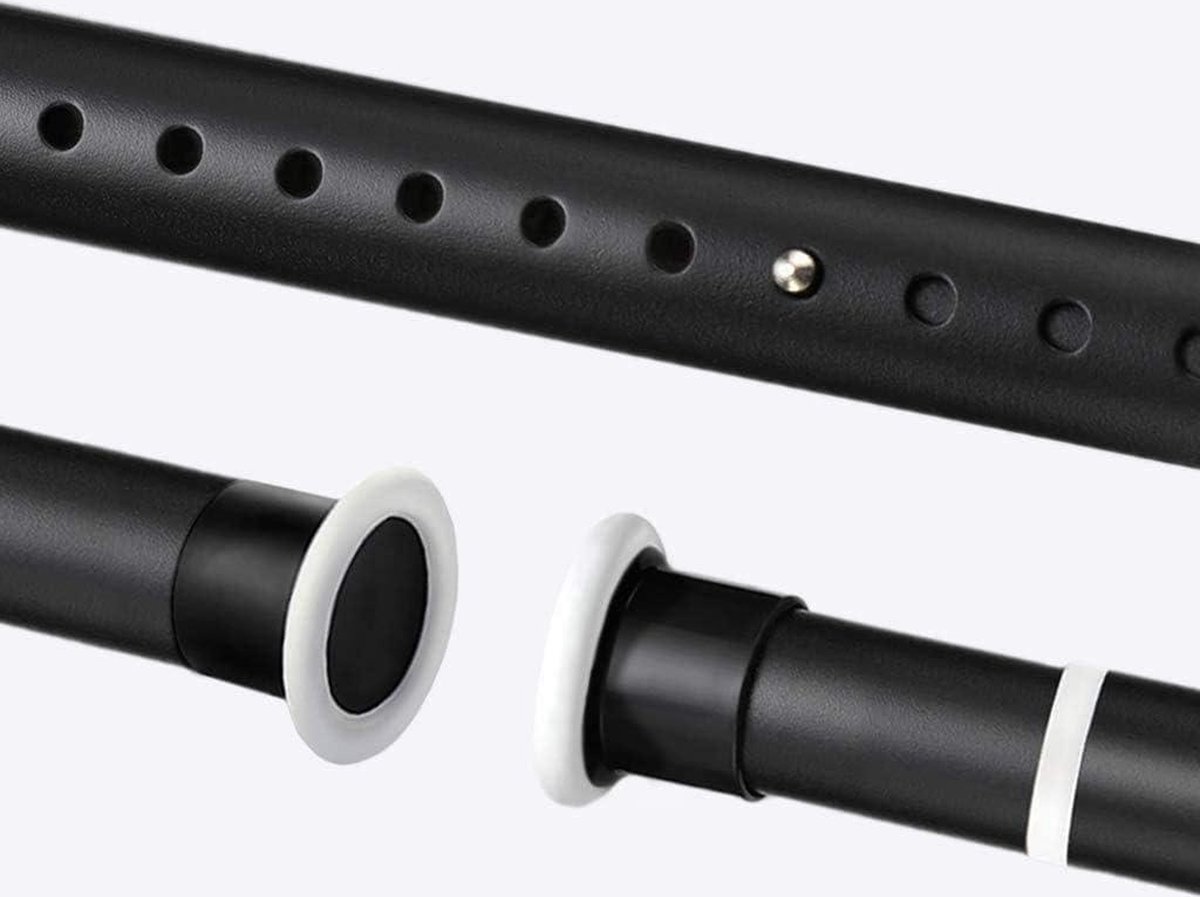 Extra lange opspannende gordijnroede voor groot venster - 70-409 cm - zwart-wit - doucheruimte-kasten - 16-21 m
