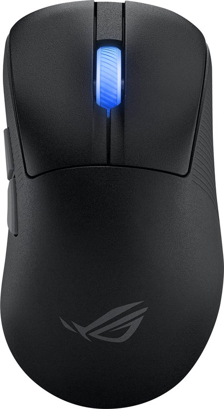 ASUS ROG Keris II Ace Black - Muis - Draadloos - 54 gram - 42.000dpi - USB 2.0 - 8000Hz - Rechtshandig - 4 knoppen - Zwart