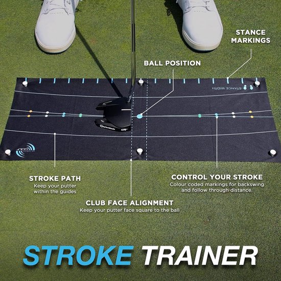 Putting Arc en Aim Target - Stroke Trainer inclusief instructie Training Video's - Zwart — afbeelding 5