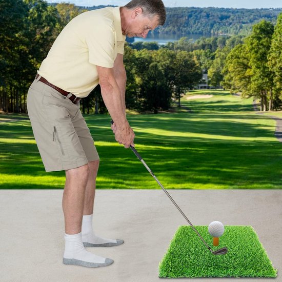 30 x 30 cm golf oefenmat voor binnen en buiten - draagbare golfmat voor afslag en chipping putting training — afbeelding 3