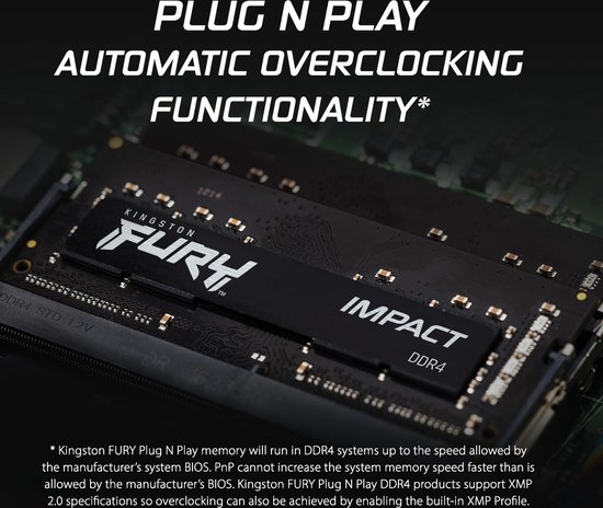 Kingston FURY Impact - Geheugen - DDR4 (SO-DIMM) - 32 GB: 2 x 16