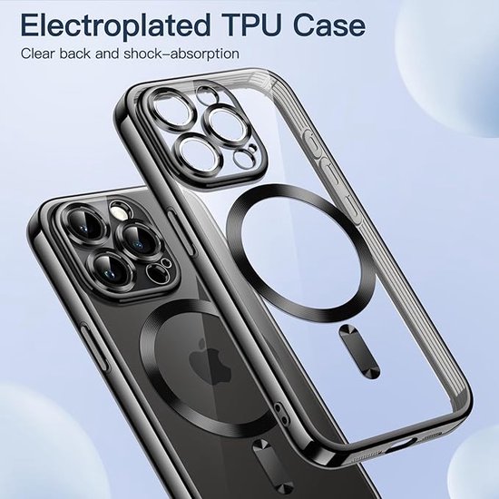 Coque adaptée pour iPhone 15 pro max - Convient pour MagSafe - Coque arrière en silicone Arara - Zwart