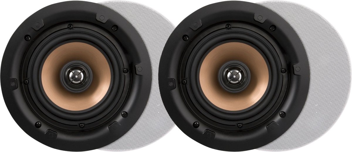 Artsound HPRO650 6,5 inch wand- en plafondluidsprekers, 20-120 Watt, voor thuis, badkamer, keuken, kantoor, HiFi, met draaibare tweeter, alu conus, sjabloon voor installatie, rond, 230 x 85mm, <50m²