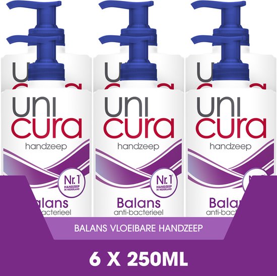 Unicura Balans Antibacteriële Vloeibare Handzeep 6x