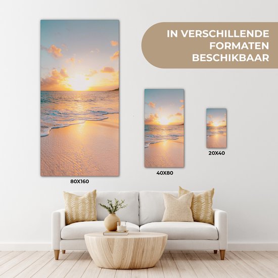 Peinture sur toile - Plage - Soleil - Nuages - Mer - Eté - Peintures sur toile - Toile - 40x80 cm - Décoration murale - Chambre