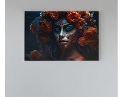 Canvas Schilderij - Dia de Los Muertos - Wall Art - 120x80x2 cm