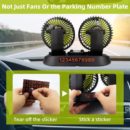 12 V Autoventilator, 360 Draaibare 4 Inch Dubbele Kop Ventilator Met 2 Snelheden Stille Elektrische Voor Vrachtwagens Boten Suv S Campers Zomerkoeling Voertuigen 2321723042