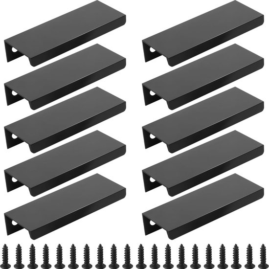 10 stuks verborgen meubelgrepen met schroeven, aluminium ladegrepen