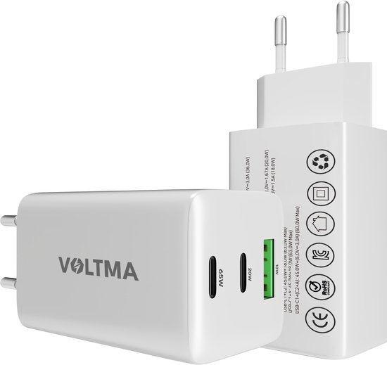 Samsung Super Fast Charging Oplader met 3 Usb Poorten 65W Zwart Samsung Super Fast Charging Oplader met 3 Usb Poorten 65W Zwart