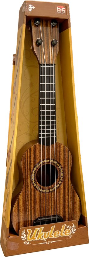 Zoem - Gitaar - Ukulele - Speelgoed - Muziek - Kindergitaar - Speelgoedgitaar - Muziekinstrument - Verjaardag - Cadeau - Kado -bruin