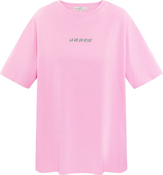 T-shirt la vie en rose - imprimé - nouvelle collection - printemps/été - femme - rose - taille S