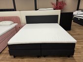 Complete boxspring set Magic 180x210 ANTRACIET - betaalbare hotel boxspring voor thuis - Ultieme luxe gecombineerd met ongekend slaapcomfort - 2x box 2x orthopedische pocketvering matras tegen rugklachten 1 koudschuim topper meegestoffeerd hoofdbord