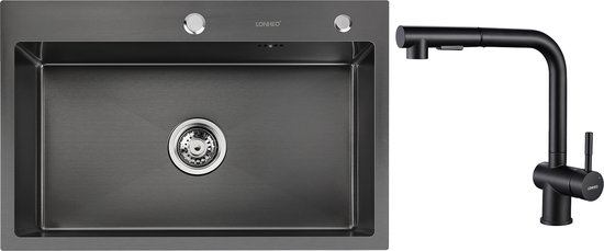 Keukenspoelbak 60x45 cm, roestvrij stalen spoelbak keuken Keukenspoelbak 60x45 cm, roestvrij stalen spoelbak keuken