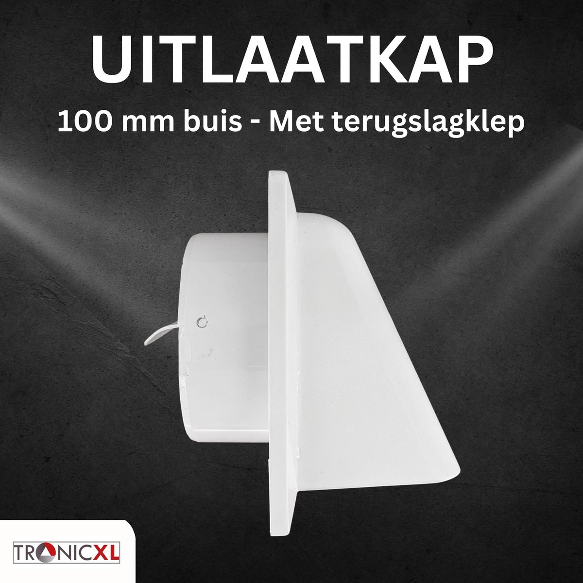 TronicXL 100 mm Inbouwkap voor buitenmuurventilatoren - UNIVERSEEL - toevoerluchtkap - buitenwandventilatie - Afzuigkap [Energieklasse A+++]