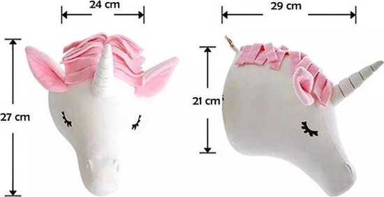 Dierenkop decoratie Pluche Eenhoorn - Muurdecoratie Wanddecoratie - Kinderkamer en Babykamer - Jongen Meisje — afbeelding 5