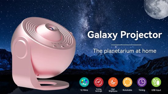 Projecteur Ciel Étoilé Planetarium - 13 Disques Film - Rotation 360° - Timer Auto-Off - USB-C