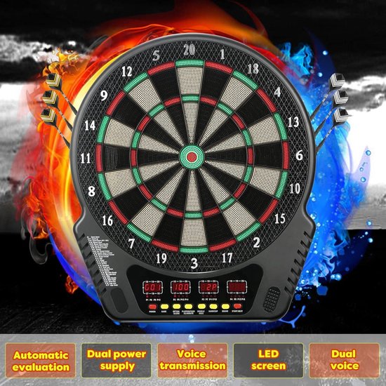 Elektrisch dartbord - innovatieve dartautomaat met 27 spelletjes - 243 variaties - geschikt voor 1 tot 8 spelers - feestjes en spelavonden - AJOXEL Dartbord — afbeelding 5