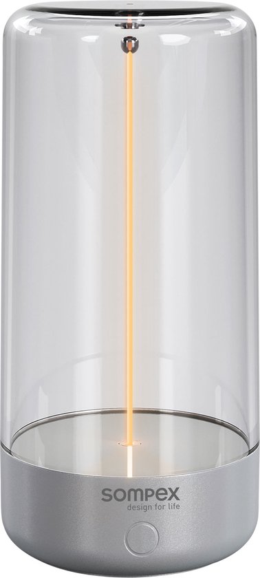 Lampe de table Sompex Pulse | Lampe d'ambiance magnétique| Argent| intérieur | extérieur | rechargeable | dimmable
