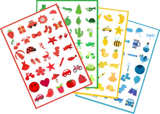Kleuren Leren met Stickers - Educatief Speelgoed - Ik Leer de Kleuren - Kleuren Leren Peuters - Vormen en Kleuren Leren - Montessori Speelgoed - Stickervellen voor Kinderen - Leuk de Kleuren Leren - Stickers voor Peuters - Stickers Kinderen