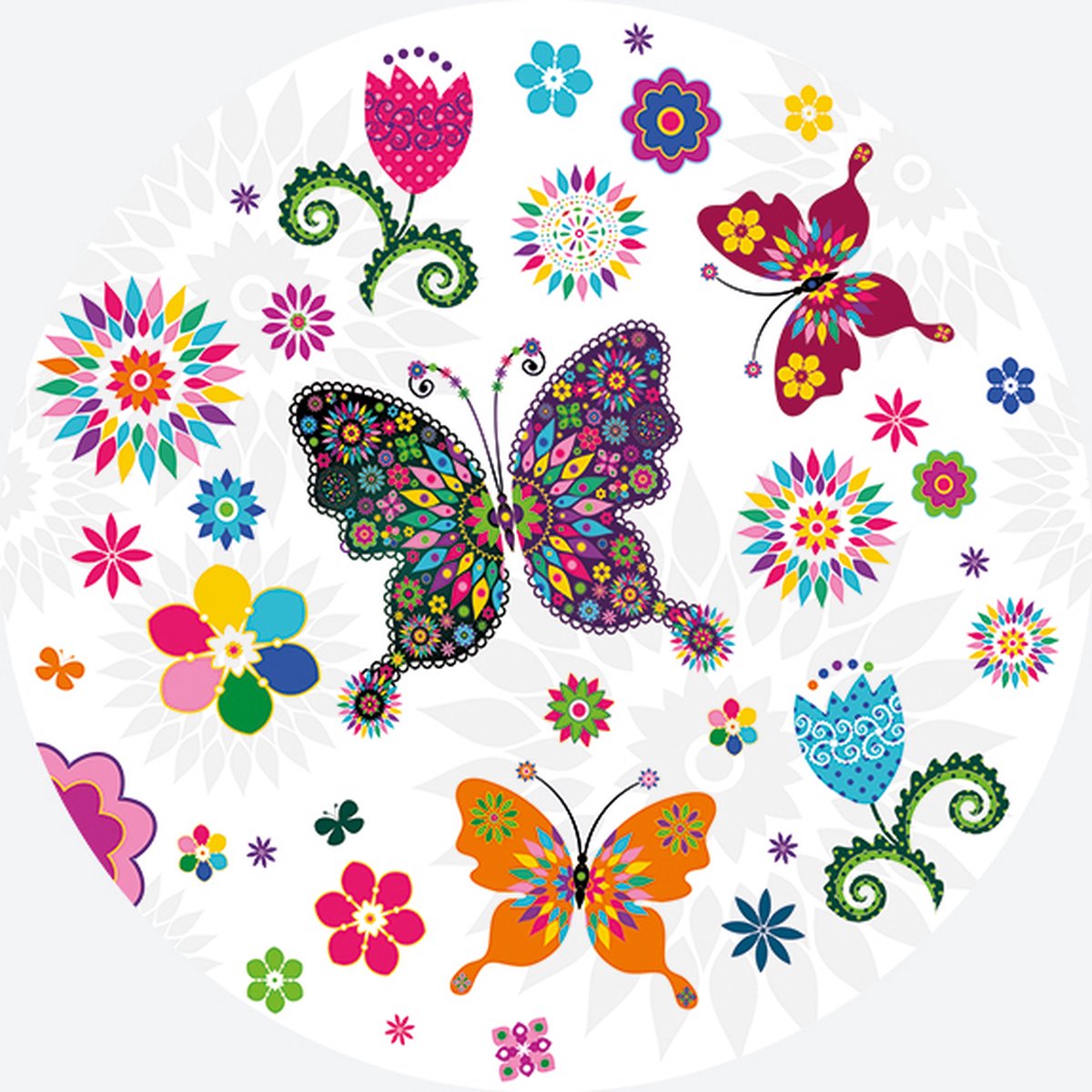 Maki - Papieren bordjes 18 cm - Stained Glass Butterfly