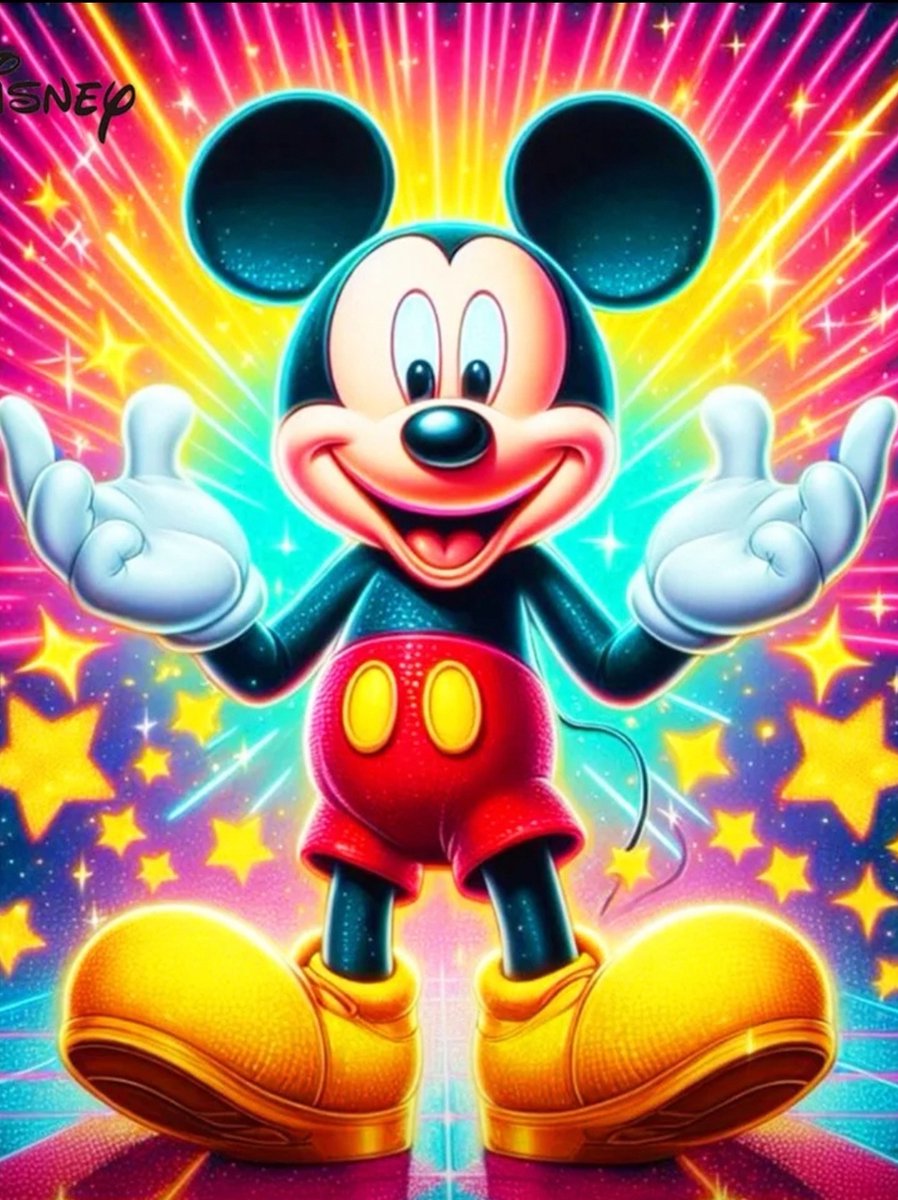 Diamond painting Mickey Mouse 50x70 ronde steentjes