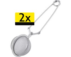 Theezeef Geschikt voor Losse Thee - Theefilter RVS Theezeefjes voor Losse Thee - Zilver - 2 Stuks Theezeef Geschikt voor Losse Thee - Theefilter RVS Theezeefjes voor Losse Thee - Zilver - 2 Stuks