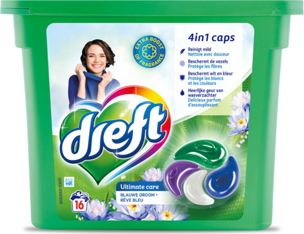 Goedkoopste Dreft Caps 4in1 Blue Dream 16 stuks